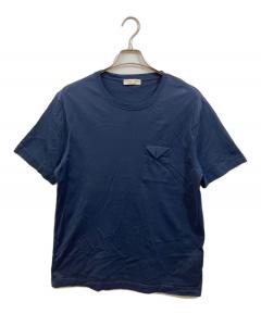 中古・古着通販】PRADA (プラダ) ロゴ刺繍 VネックTシャツ グレー