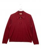 HERMESエルメス）の古着「ハーフジップカシミヤニット」｜レッド