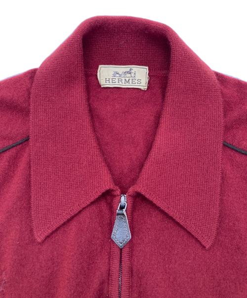 HERMES（エルメス）HERMES (エルメス) ハーフジップカシミヤニット レッド サイズ:Mの古着・服飾アイテム