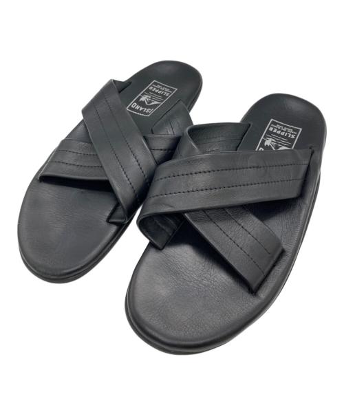 ISLAND SLIPPER（アイランドスリッパ）ISLAND SLIPPER (アイランドスリッパ) SHIPS (シップス) 別注クロス レザー サンダル ブラック サイズ:9の古着・服飾アイテム