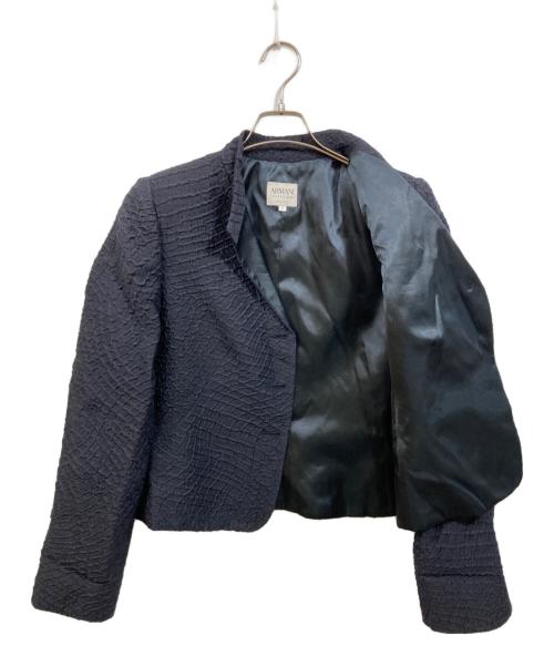 ARMANI COLLEZIONI（アルマーニ コレツィオーニ）ARMANI COLLEZIONI (アルマーニ コレツィオーニ) デザインテーラードジャケット ネイビー サイズ:46の古着・服飾アイテム