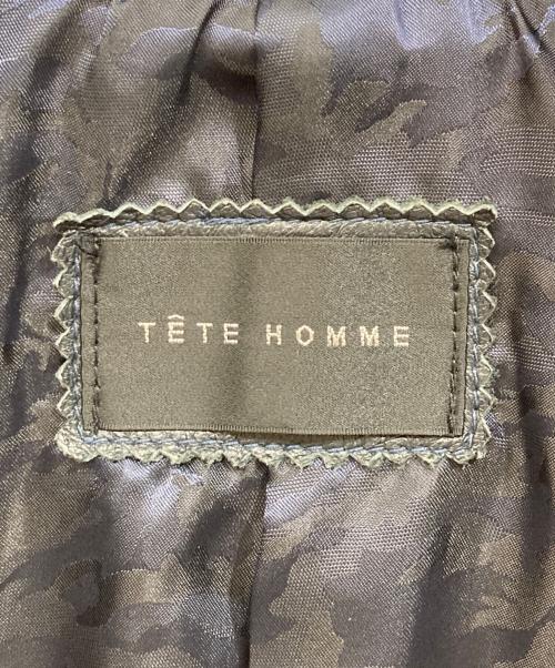 TETE HOMME（テット オム）TETE HOMME (テット オム) ラムレザージャケット ブラック サイズ:Lの古着・服飾アイテム