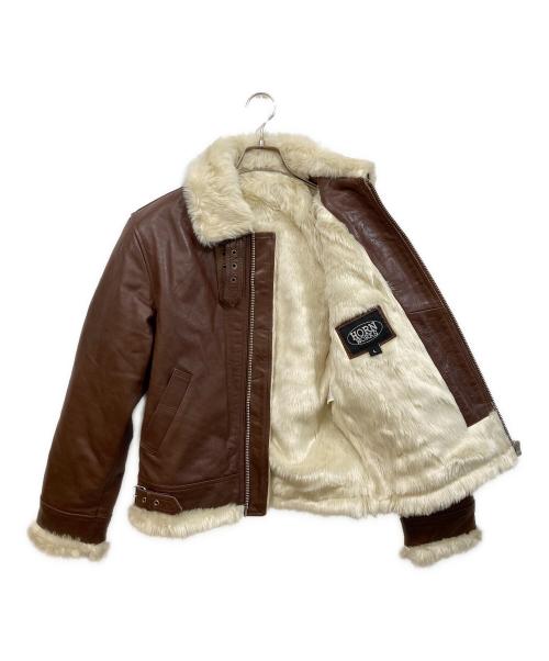 HORN WORKS（ホーンワークス）HORN WORKS (ホーンワークス) レザージャケット ブラウン サイズ:SIZE Lの古着・服飾アイテム