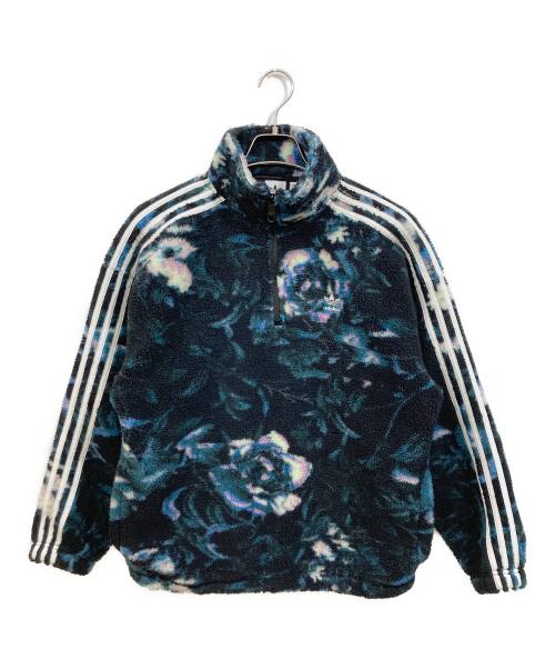 adidas Originals（アディダスオリジナル）adidas originals (アディダスオリジナル) 総柄プリント フラワー フリースジャケット ネイビー サイズ:Lの古着・服飾アイテム