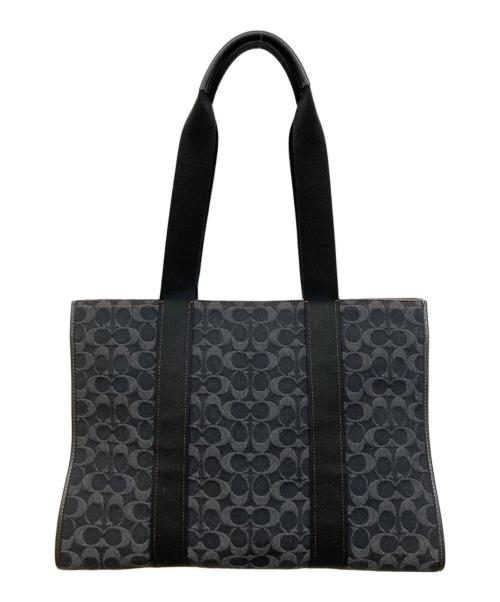 COACH（コーチ）COACH (コーチ) ブラック ラージ スミス トート・シグネチャー デニム ブラックの古着・服飾アイテム