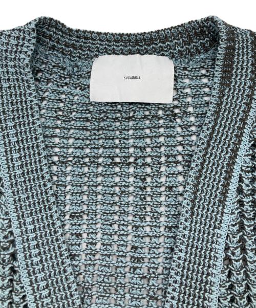 SUGARHILL（シュガーヒル）SUGARHILL (シュガーヒル) COTTON OPEN-WORK KNIT CARDIGAN スカイブルー サイズ:3の古着・服飾アイテム