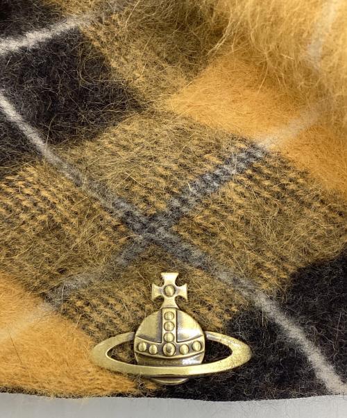 Vivienne Westwood（ヴィヴィアンウエストウッド）Vivienne Westwood (ヴィヴィアンウエストウッド) ボンボン付きチェックベレー帽の古着・服飾アイテム