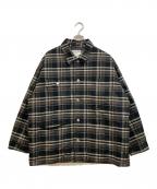 SOFTHYPHENソフトハイフン）の古着「チェックシャツジャケット」｜ブラック
