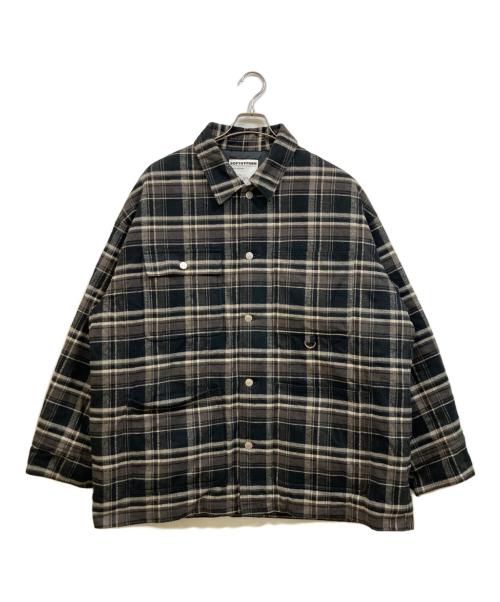 SOFTHYPHEN（ソフトハイフン）SOFTHYPHEN (ソフトハイフン) チェックシャツジャケット ブラック サイズ:SIZE 03の古着・服飾アイテム