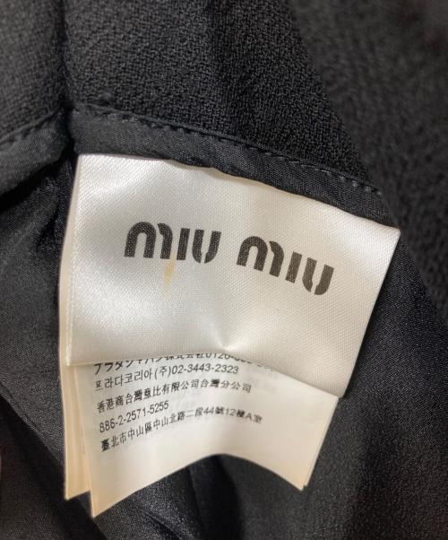 MIU MIU（ミュウミュウ）MIU MIU (ミュウミュウ) ウールミニスカート ブラック サイズ:SIZE 36の古着・服飾アイテム