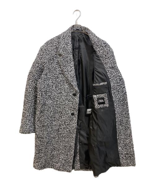 ZARA（ザラ）ZARA (ザラ) テクスチャーウールコート グレー サイズ:Lの古着・服飾アイテム