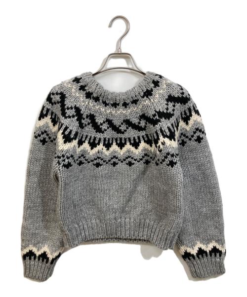 epine（エピヌ）epine (エピヌ) bijou Nordic knit グレー サイズ:FREEの古着・服飾アイテム