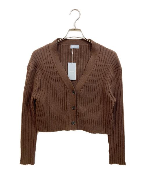 MACKINTOSH PHILOSOPHY（マッキントッシュ フィロソフィー）MACKINTOSH PHILOSOPHY (マッキントッシュ フィロソフィー) ワイドリブカーディガン ブラウン サイズ:2の古着・服飾アイテム