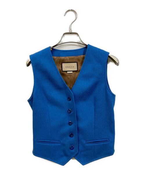 GUCCI（グッチ）GUCCI (グッチ) ウールジレ ブルー サイズ:SIZE 38の古着・服飾アイテム