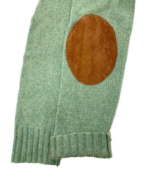 POLO RALPH LAUREN（ポロ・ラルフローレン）POLO RALPH LAUREN (ポロ・ラルフローレン) エルボーパッチウールアンゴラ混ニット グリーン サイズ:Lの古着・服飾アイテム