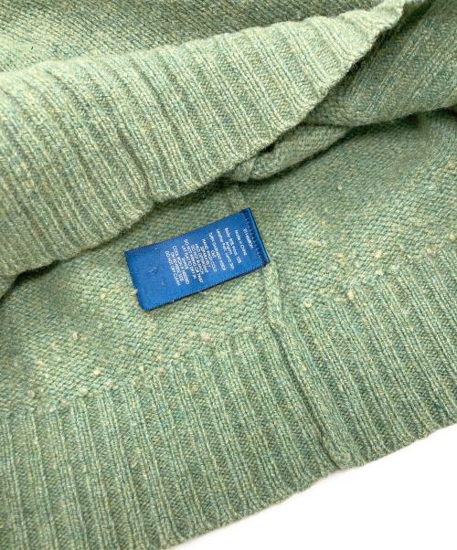 POLO RALPH LAUREN（ポロ・ラルフローレン）POLO RALPH LAUREN (ポロ・ラルフローレン) エルボーパッチウールアンゴラ混ニット グリーン サイズ:Lの古着・服飾アイテム