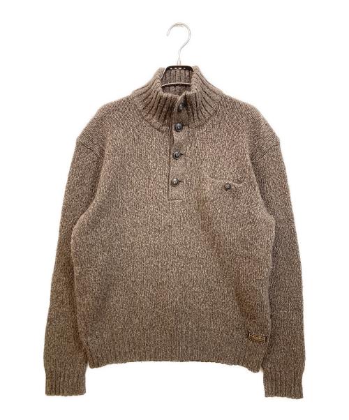 POLO RALPH LAUREN（ポロ・ラルフローレン）POLO RALPH LAUREN (ポロ・ラルフローレン) ハーフボタンウールニット ブラウン サイズ:Lの古着・服飾アイテム