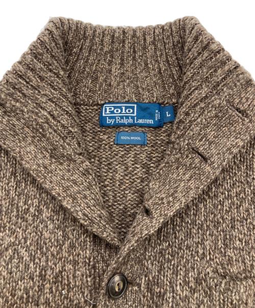POLO RALPH LAUREN（ポロ・ラルフローレン）POLO RALPH LAUREN (ポロ・ラルフローレン) ハーフボタンウールニット ブラウン サイズ:Lの古着・服飾アイテム
