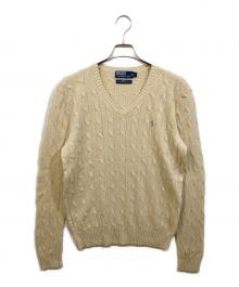 POLO RALPH LAUREN（ポロ・ラルフローレン）の古着「ケーブルシルクニット」｜アイボリー