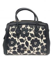 Kate Spade（ケイトスペード）の古着「ノット ロージー ガーデン エンボスド ミディアム サッチェル」｜ブラック