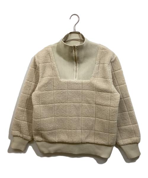 Ameri（アメリ）AMERI (アメリ) SQUARE BOA HALF ZIP TOP アイボリー サイズ:SIZE Freeの古着・服飾アイテム
