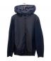 BOSS（ボス）の古着「フーデッド切替ニットジャケット」｜ネイビー