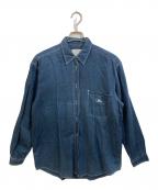 ARMANI JEANSアルマーニジーンズ）の古着「オールドリネンシャツ」｜ネイビー