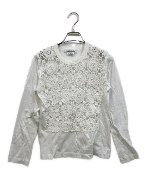 COMME des GARCONS COMME des GARCONS（コムデギャルソン コムデギャルソン）COMME des GARCONS COMME des GARCONS (コムデギャルソン コムデギャルソン) レースモチーフカットソー ホワイト サイズ:SIZE Sの古着・服飾アイテム