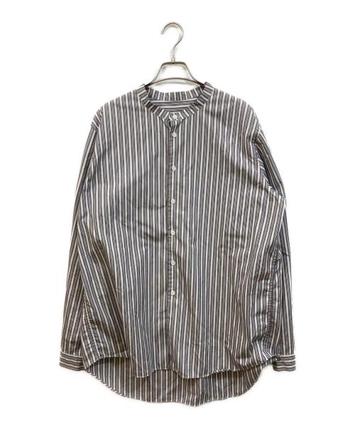 CASEY CASEY（ケーシーケーシー）CASEY CASEY (ケーシーケーシー) バンドカラーストライプシャツ スカイブルー サイズ:SIZE Mの古着・服飾アイテム