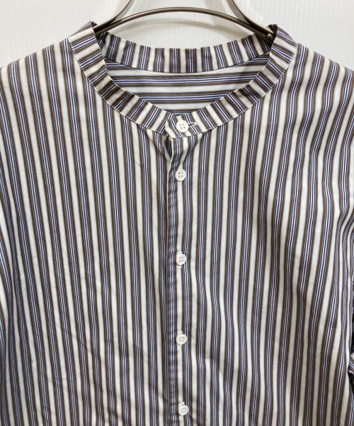 CASEY CASEY（ケーシーケーシー）CASEY CASEY (ケーシーケーシー) バンドカラーストライプシャツ スカイブルー サイズ:SIZE Mの古着・服飾アイテム