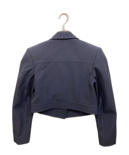 ALEXANDER McQUEEN（アレキサンダーマックイーン）ALEXANDER McQUEEN (アレキサンダーマックイーン) クロップドブレザージャケット ネイビー サイズ:SIZE 38の古着・服飾アイテム
