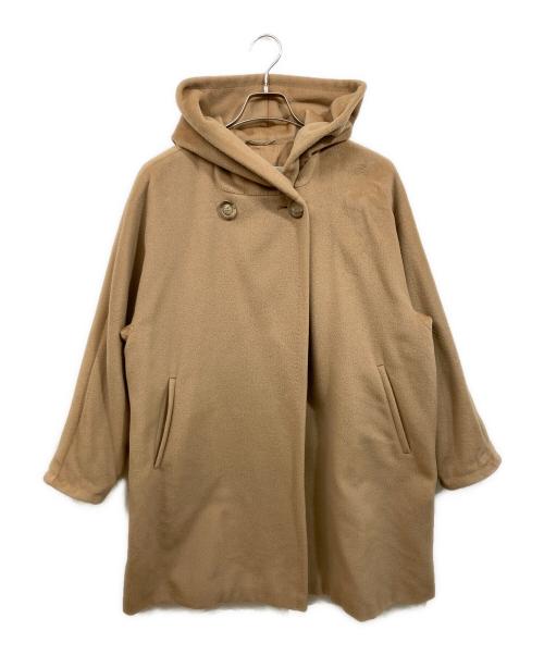 MaxMara（マックスマーラ）MaxMara (マックスマーラ) カシミヤ混フーディーウールコート ベージュ サイズ:SIZE 38の古着・服飾アイテム