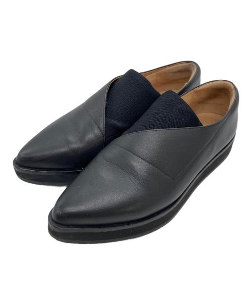 ISSEY MIYAKE（イッセイミヤケ）ISSEY MIYAKE (イッセイミヤケ) UNITED NUDE (ユナイテッドヌード) レザースリッポン ブラック サイズ:SIZE 36の古着・服飾アイテム