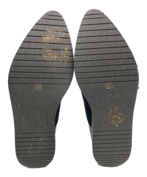 ISSEY MIYAKE（イッセイミヤケ）ISSEY MIYAKE (イッセイミヤケ) UNITED NUDE (ユナイテッドヌード) レザースリッポン ブラック サイズ:SIZE 36の古着・服飾アイテム