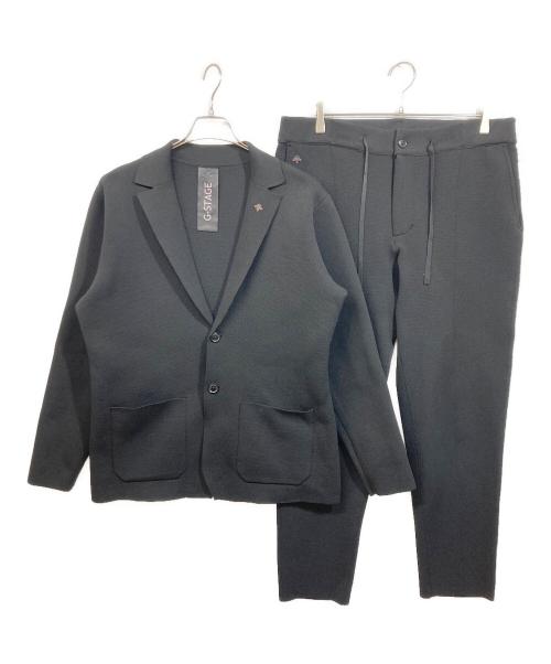 G-Stage（ジーステージ）G-Stage (ジーステージ) G-ZERO ミラノリブニットジャージジャケット＆パンツ ブラック サイズ:SIZE 48の古着・服飾アイテム