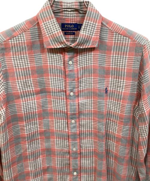 POLO RALPH LAUREN（ポロ・ラルフローレン）POLO RALPH LAUREN (ポロ・ラルフローレン) リネンチェックシャツ グレー サイズ:	SIZE Lの古着・服飾アイテム