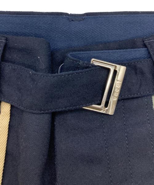 sacai（サカイ）sacai (サカイ) Fabric Combo Pants ネイビー サイズ:SIZE 3の古着・服飾アイテム