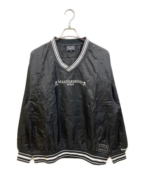 Mastermind（マスターマインド）Mastermind (マスターマインド) MITCHELL & NESS (ミッチェルアンドネス) ナイロンプルオーバージャケット ブラック サイズ:SIZE Lの古着・服飾アイテム