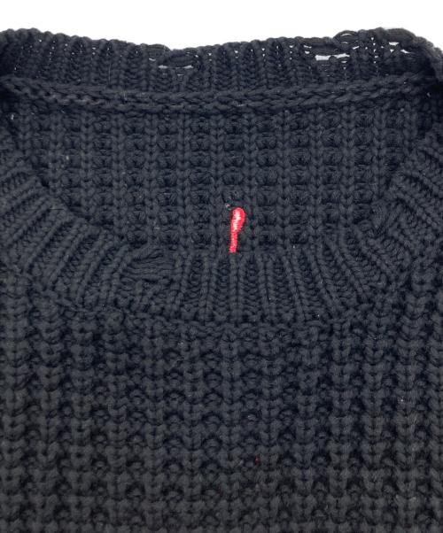 CVTVLIST（カタリスト）CVTVLIST (カタリスト) ロゴ刺繍クラッシュ加工 ニット ブラック サイズ:SIZE 2の古着・服飾アイテム