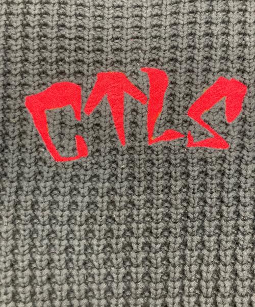 CVTVLIST（カタリスト）CVTVLIST (カタリスト) ロゴ刺繍クラッシュ加工 ニット ブラック サイズ:SIZE 2の古着・服飾アイテム