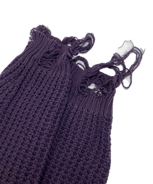 CVTVLIST（カタリスト）CVTVLIST (カタリスト) クラッシュ加工 バックロゴ オーバーサイズ コットン ニット パープル サイズ:SIZE Freeの古着・服飾アイテム