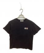 maison kitsuneメゾンキツネ）の古着「ビッグパステルフォックスヘッドロゴTシャツ」｜ブラック