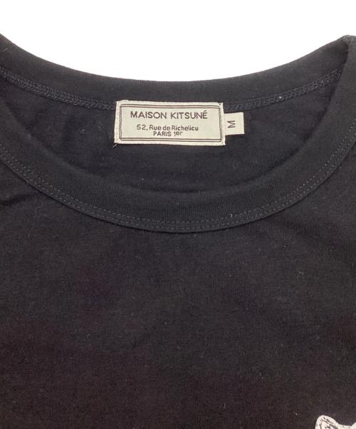maison kitsune（メゾンキツネ）MAISON KITSUNE (メゾンキツネ) ビッグパステルフォックスヘッドロゴTシャツ ブラック サイズ:SIZE Mの古着・服飾アイテム