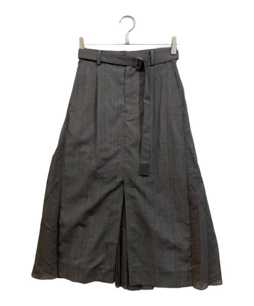 sacai（サカイ）sacai (サカイ) グレンチェックプリーツスカート グレー サイズ:SIZE 0の古着・服飾アイテム