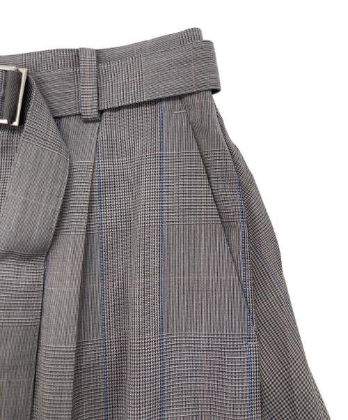 sacai（サカイ）sacai (サカイ) グレンチェックプリーツスカート グレー サイズ:SIZE 0の古着・服飾アイテム
