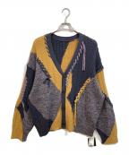 HAREハレ）の古着「ステッチキリカエニットカーディガン」｜マルチカラー