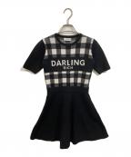 darichダーリッチ）の古着「ギンガムチェックニットミニワンピース」｜ブラック