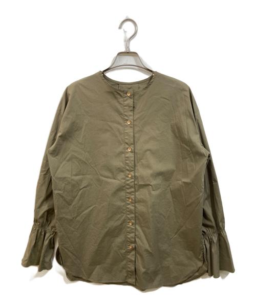 CYAN TOKYO（シアン トーキョー）CYAN TOKYO (シアン トーキョー) シャドウストライプキャンディブラウス 黄緑 サイズ:SIZE Freeの古着・服飾アイテム