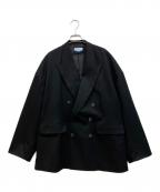MAISON SPECIALメゾンスペシャル）の古着「Wool Mix Smooth Prime-Over Peaked Lapel Double Tailored Jacket」｜ブラック