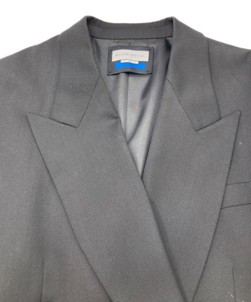 MAISON SPECIAL（メゾンスペシャル）MAISON SPECIAL (メゾンスペシャル) Wool Mix Smooth Prime-Over Peaked Lapel Double Tailored Jacket ブラック サイズ:SIZE 02の古着・服飾アイテム